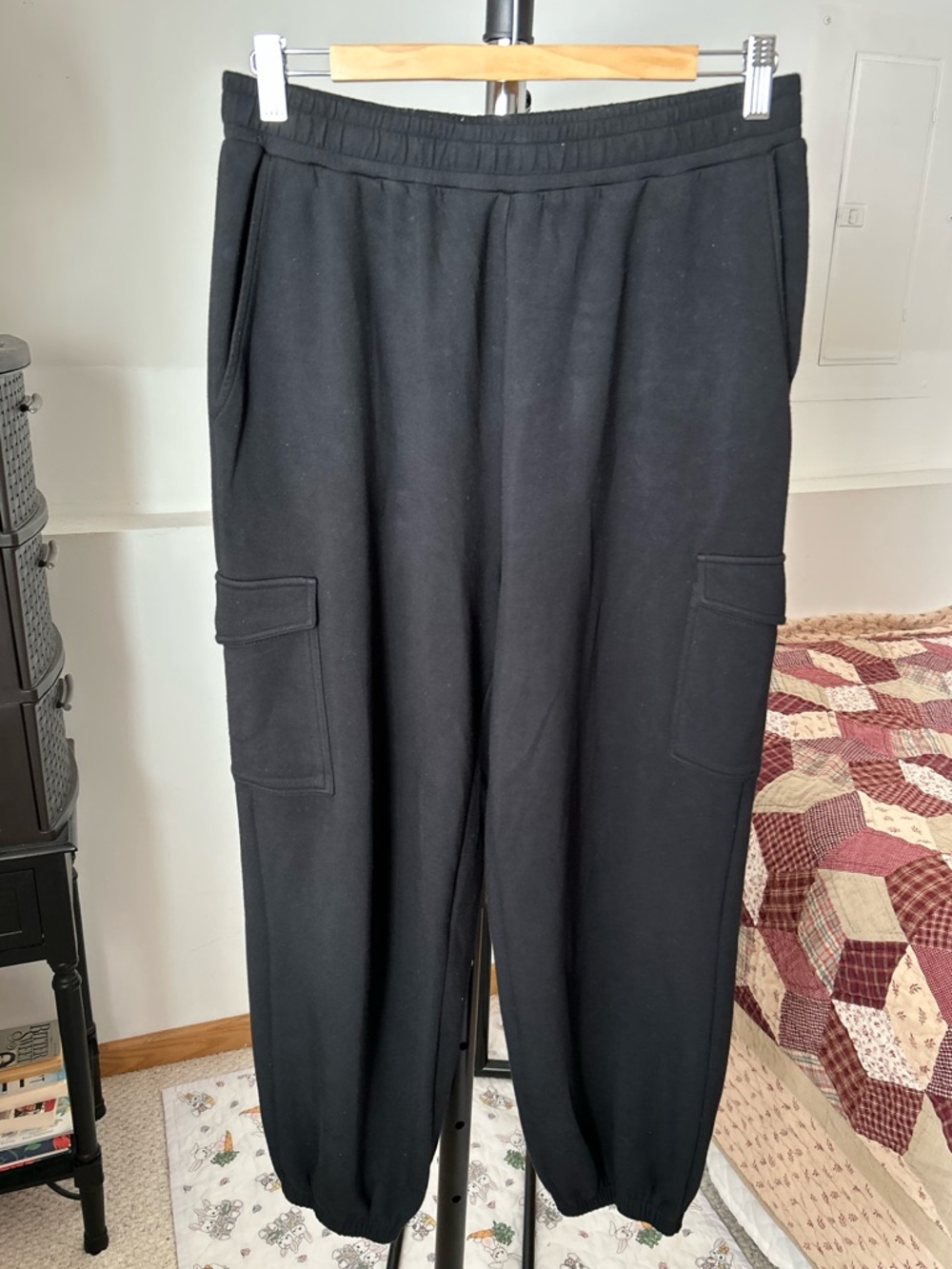 Varley DoubleSoft Clarice Pant Black Jogger Cargo Sweatpants